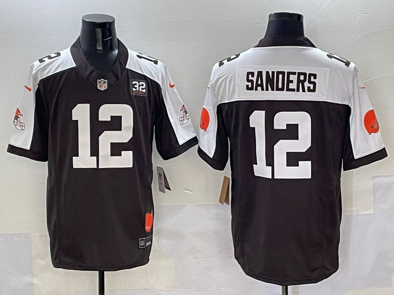 Men 2025 Cleveland Browns #12 Sanders brown 3th generation Throwback Nike Limited NFL Jersey style 002->cleveland browns->NFL Jersey